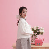 Frill Short Cardigan - MAISON MARBLE