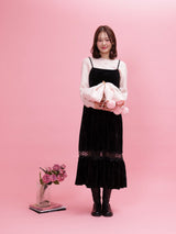 Frill Velour Cami Dress - MAISON MARBLE