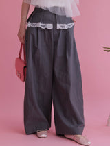 Frill Wide Pants - MAISON MARBLE