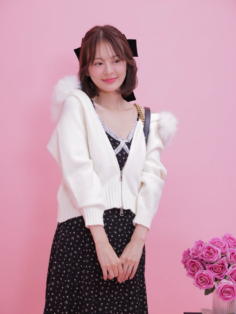 Fur Hoodie Knit - MAISON MARBLE