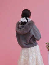 Fur Knit Hoodie - MAISON MARBLE
