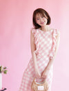 Gingham Frill Dress - MAISON MARBLE