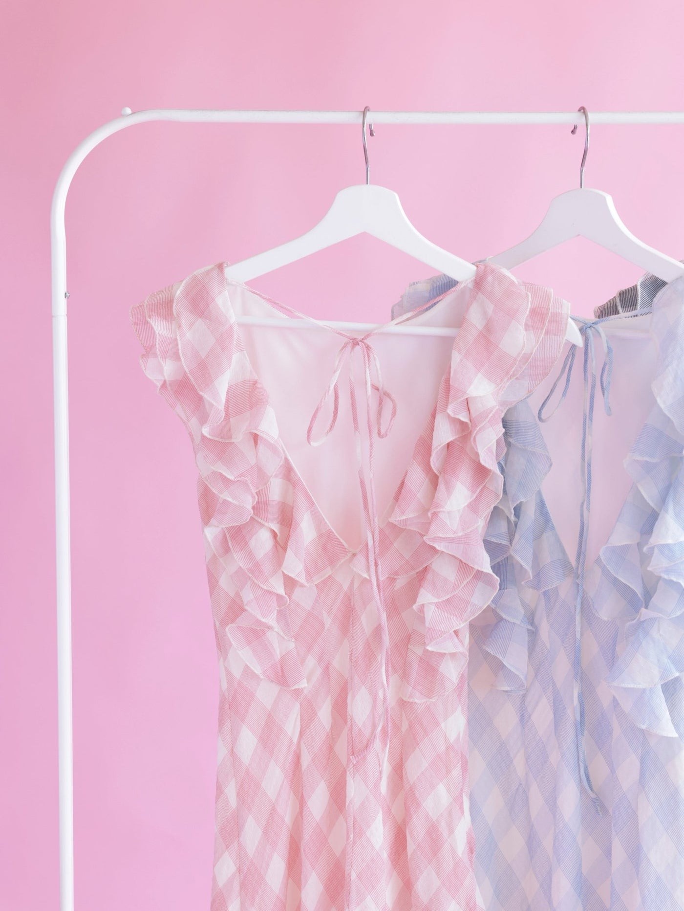再販】Gingham Frill Dress – MAISON MARBLE