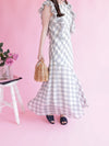 Gingham Frill Dress - MAISON MARBLE