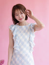 Gingham Frill Dress - MAISON MARBLE