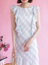 Gingham Frill Dress - MAISON MARBLE