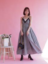 Gingham Long Dress - MAISON MARBLE