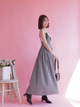 Gingham Long Dress - MAISON MARBLE