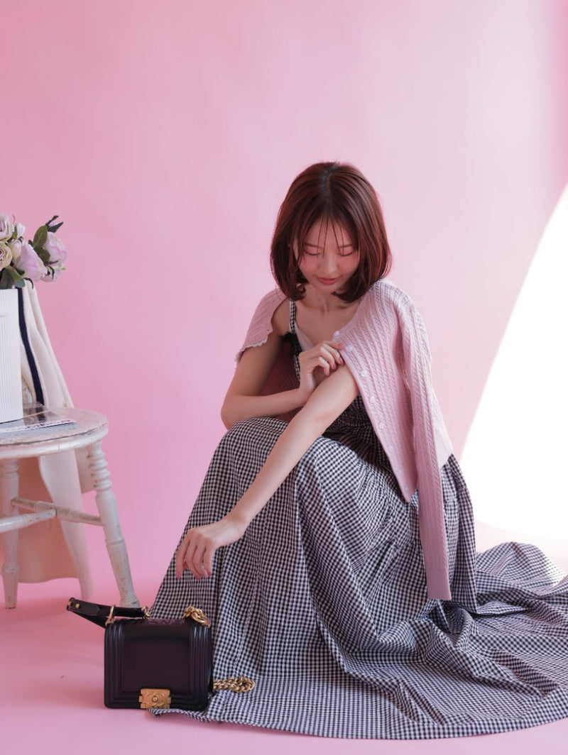 Gingham Long Dress - MAISON MARBLE