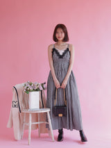 Gingham Long Dress - MAISON MARBLE
