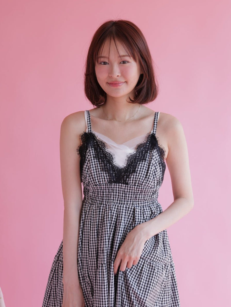 Gingham Long Dress - MAISON MARBLE