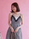 Gingham Long Dress - MAISON MARBLE