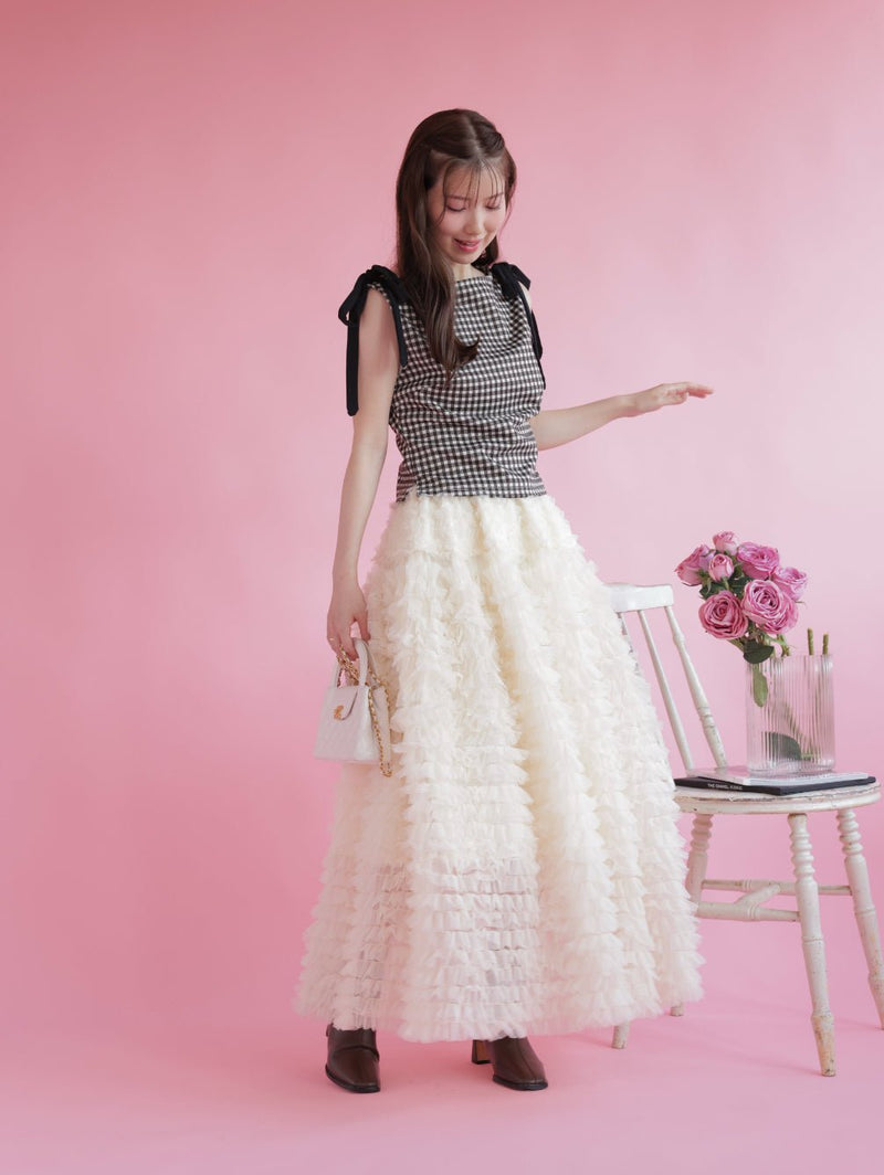 Gingham Ribbon Tops - MAISON MARBLE