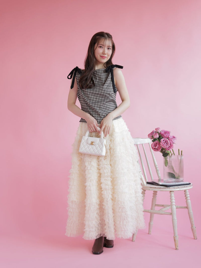 Gingham Ribbon Tops - MAISON MARBLE