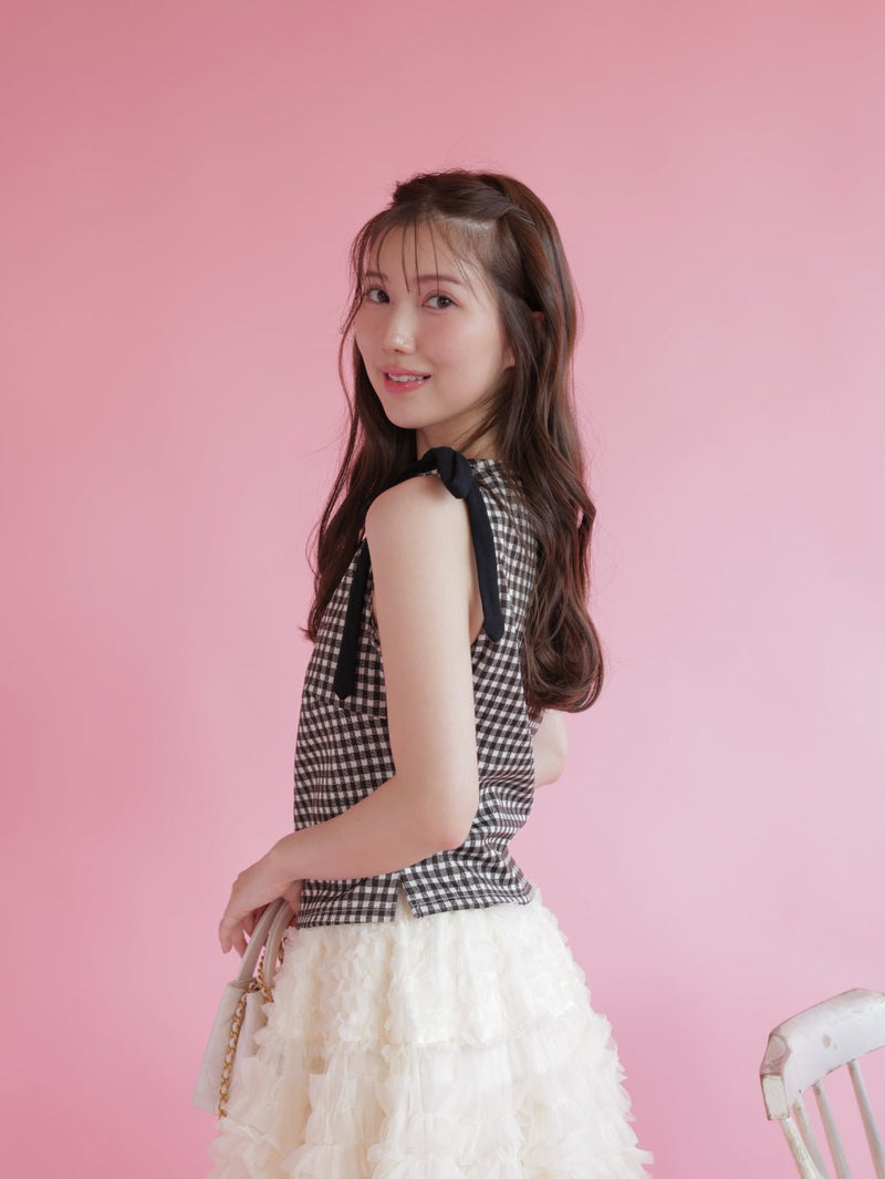 Gingham Ribbon Tops - MAISON MARBLE
