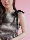 Gingham Ribbon Tops - MAISON MARBLE
