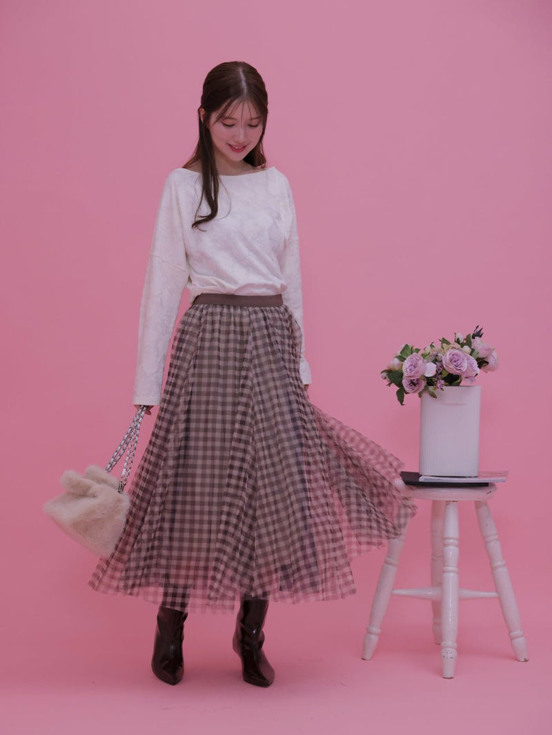 Gingham Tulle Skirt - MAISON MARBLE