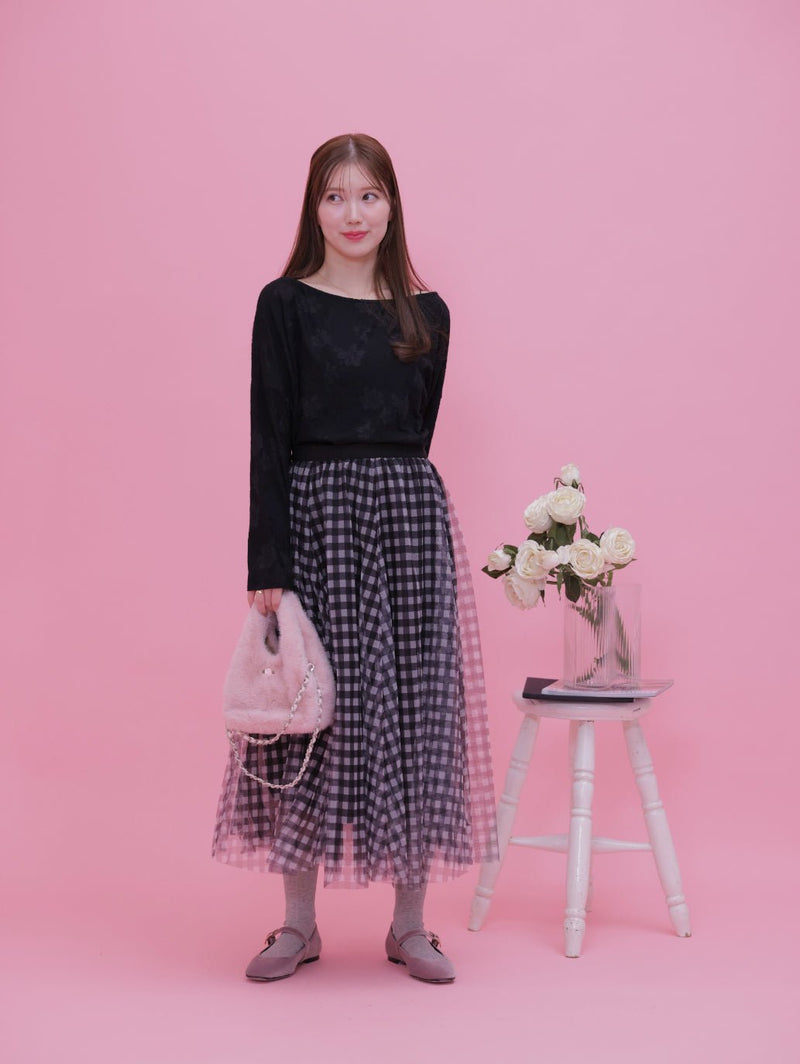 Gingham Tulle Skirt - MAISON MARBLE