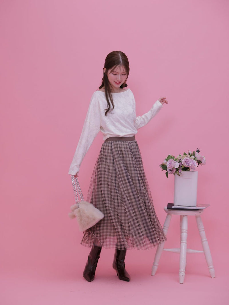 Gingham Tulle Skirt - MAISON MARBLE