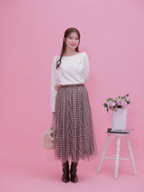 Gingham Tulle Skirt - MAISON MARBLE