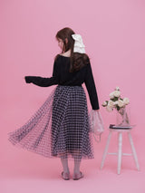 Gingham Tulle Skirt - MAISON MARBLE