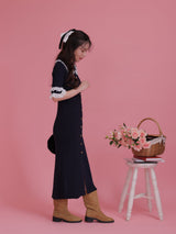 Girly Rib Knit Dress - MAISON MARBLE