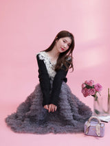 Glitter Lace V Knit - MAISON MARBLE