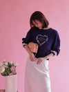 Heart Frill Sweater - MAISON MARBLE