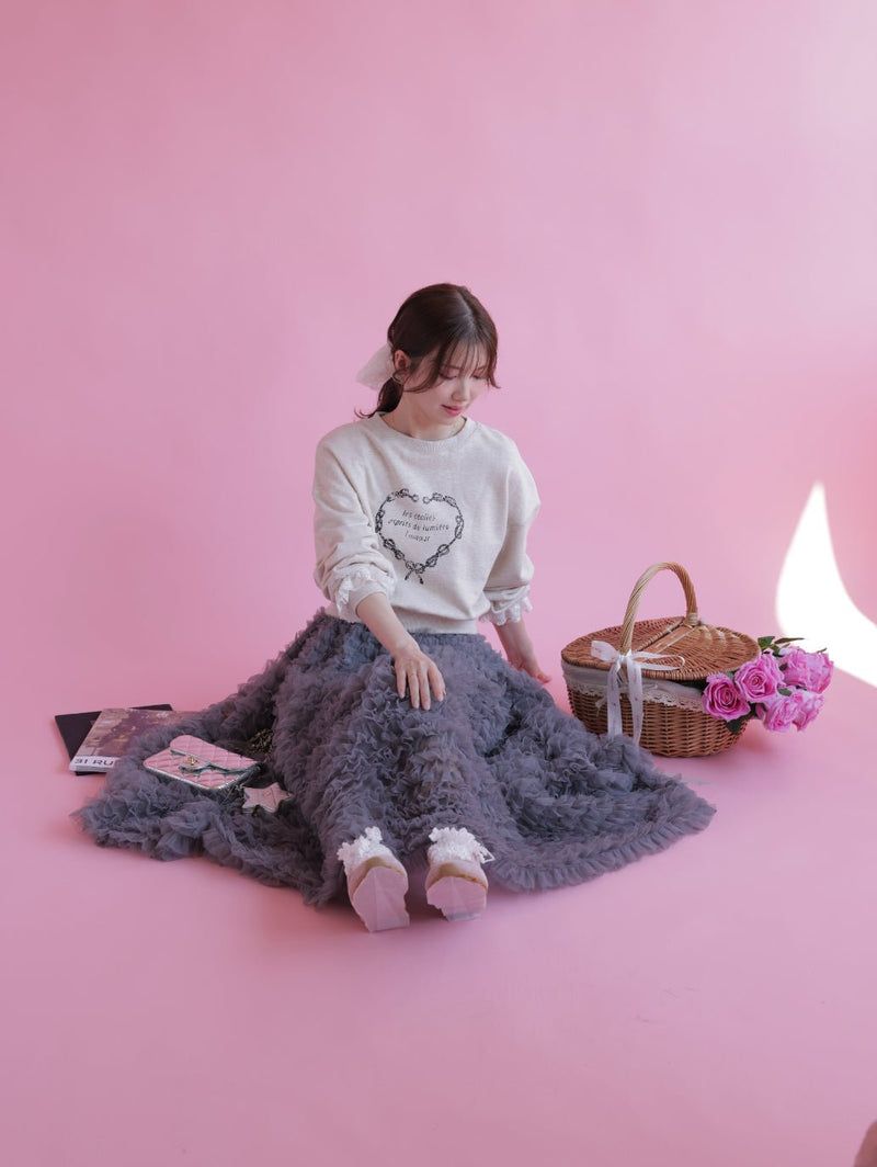 Heart Frill Sweater - MAISON MARBLE