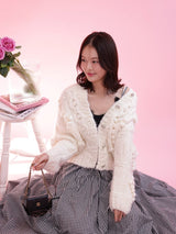 Heart Pon Pon Cardigan - MAISON MARBLE