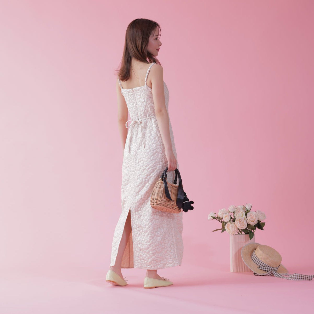 ワンピース jacquard volume camisole dress jacquard volume camisole dress – Acka online store