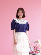 Lace Collar Tops Lina - MAISON MARBLE