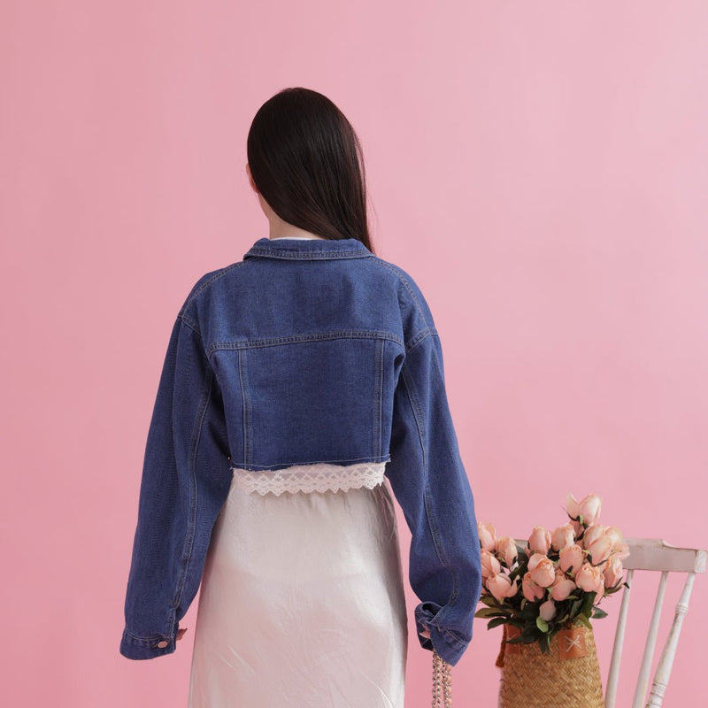 Lace Denim Jacket - MAISON MARBLE