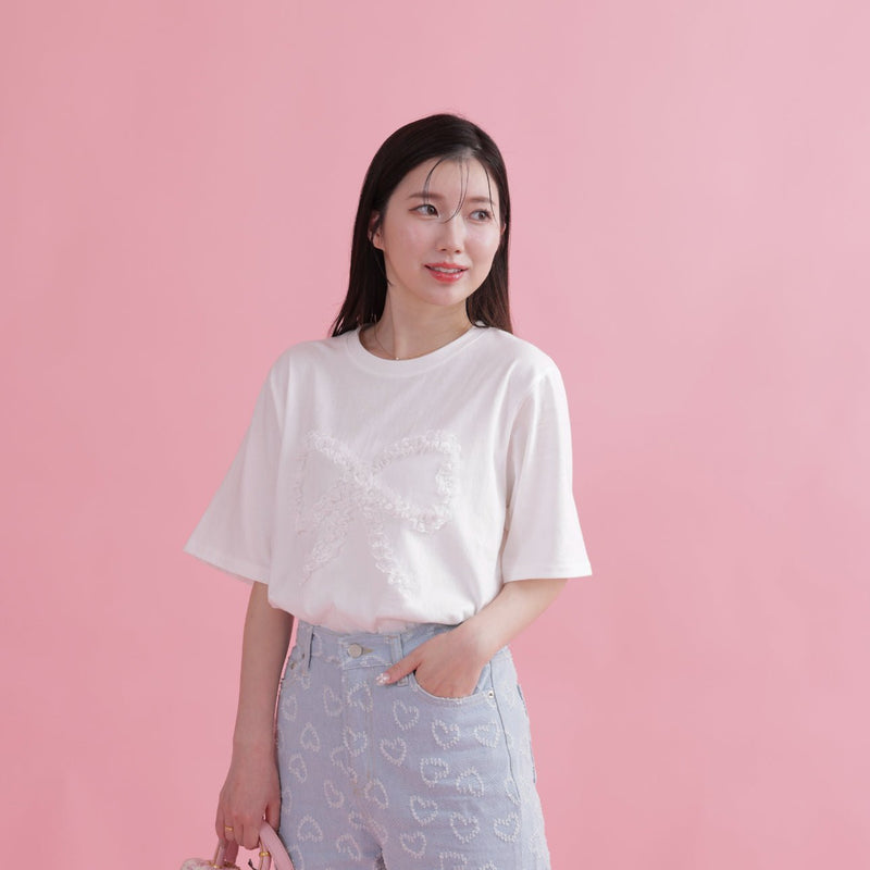 Lace Ribbon Tee - MAISON MARBLE