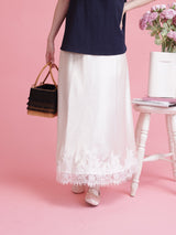 Lace Satin Skirt - MAISON MARBLE