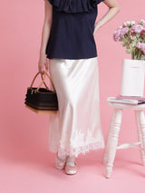Lace Satin Skirt - MAISON MARBLE