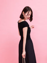 Lace Shoulder Dress - MAISON MARBLE