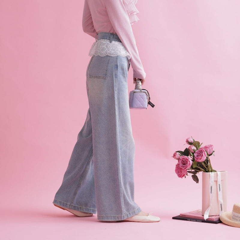 Lace Swan Denim - MAISON MARBLE