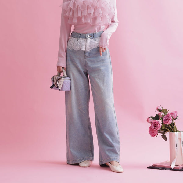 Lace Swan Denim - MAISON MARBLE