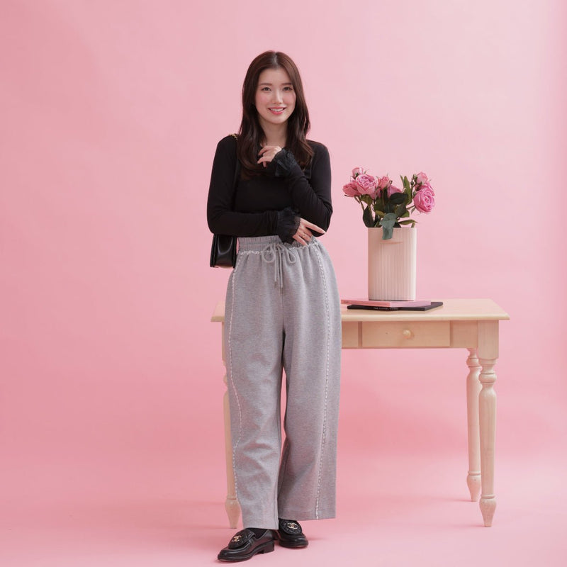 Lace Sweater Pants - MAISON MARBLE