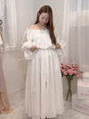 Lace Volume Long Dress - MAISON MARBLE
