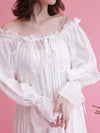Lace Volume Long Dress - MAISON MARBLE