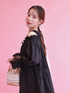 Lace Volume Long Dress - MAISON MARBLE