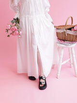 Lace Volume Long Dress - MAISON MARBLE