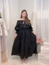 Lace Volume Long Dress - MAISON MARBLE