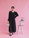 Lace Volume Long Dress - MAISON MARBLE
