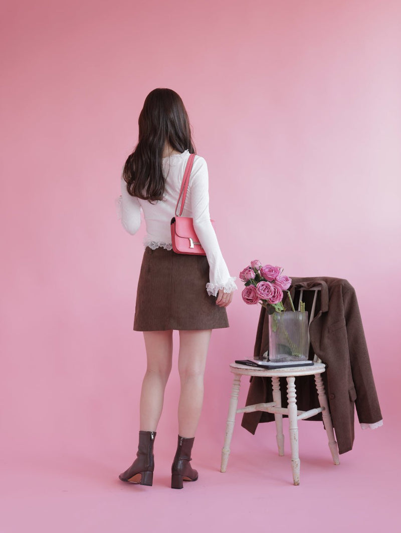 Lacy Corduroy Skirt - MAISON MARBLE