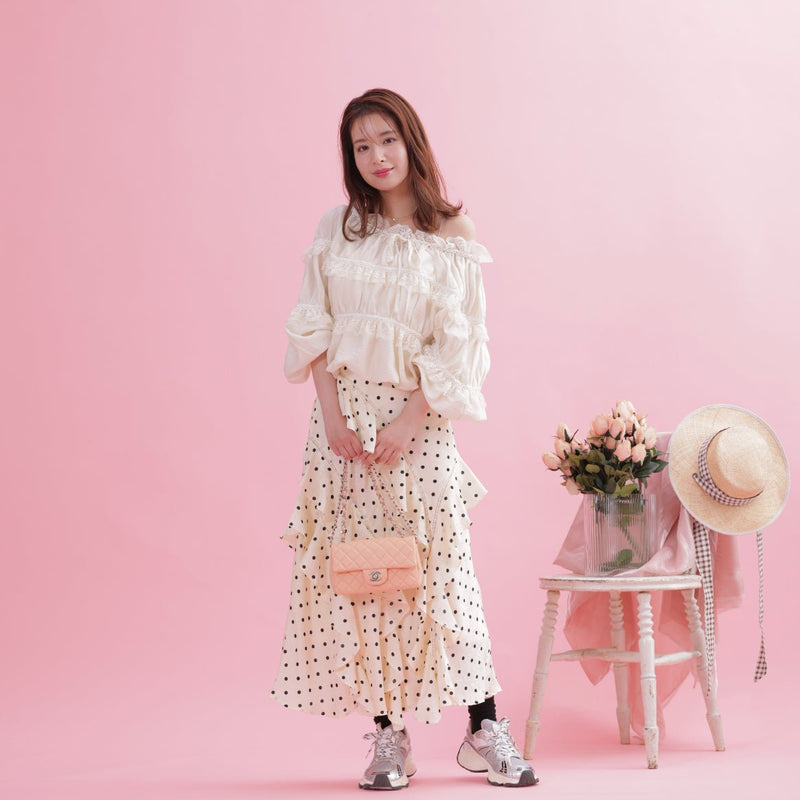 Lacy Gather Blouse - MAISON MARBLE