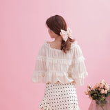 Lacy Gather Blouse - MAISON MARBLE