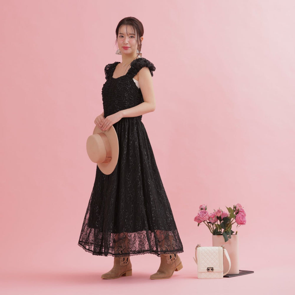 Lacy Monotone Dress – MAISON MARBLE